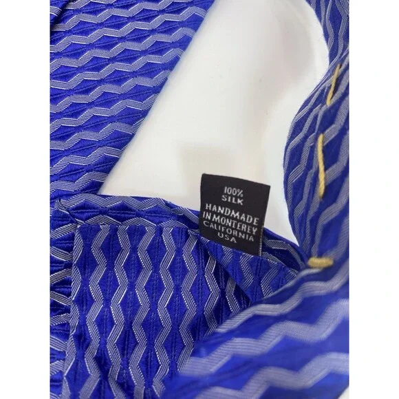 2 ROBERT TALBOTT ESTATE Silk Ties Hand Made in Monterey CA USA -1 Blue, 1 Yellow - Picture 4 of 7